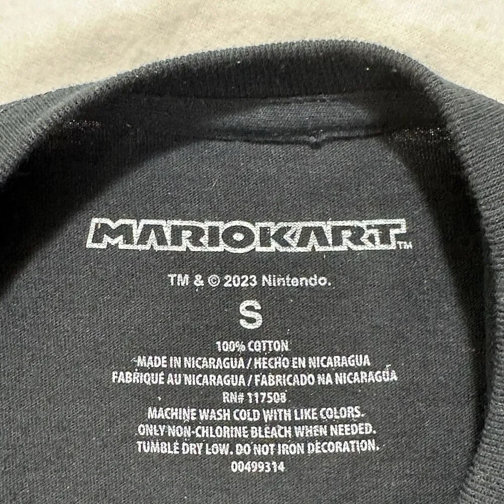 Nintendo Mario Kart Men's Small Black Short Sleeve Graphic T Shirt Bowser Oil - Picture 3 of 11